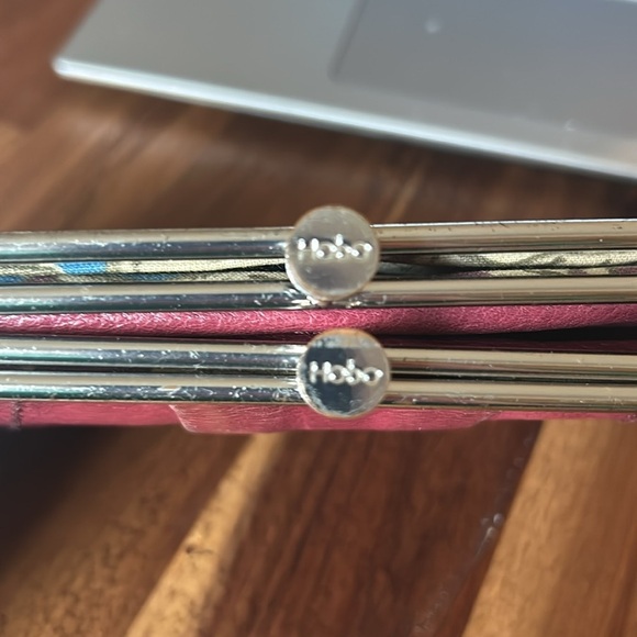 HOBO Burgundy Leather Clutch with Silver Trim - Picture 11 of 16